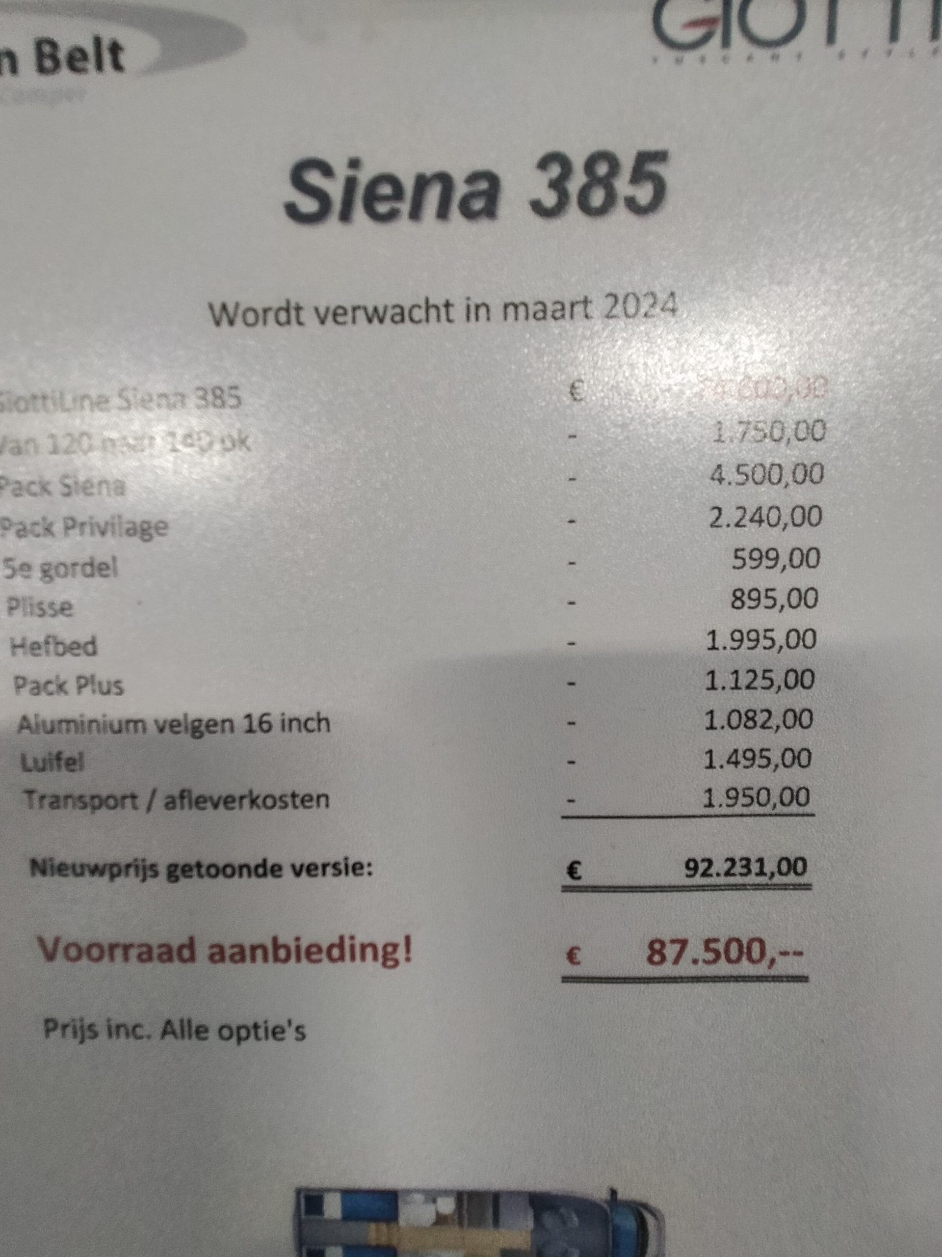 GiottiLine Siena 385 enkelebedden met hefbed 5 pers. Nieuw! model 24
